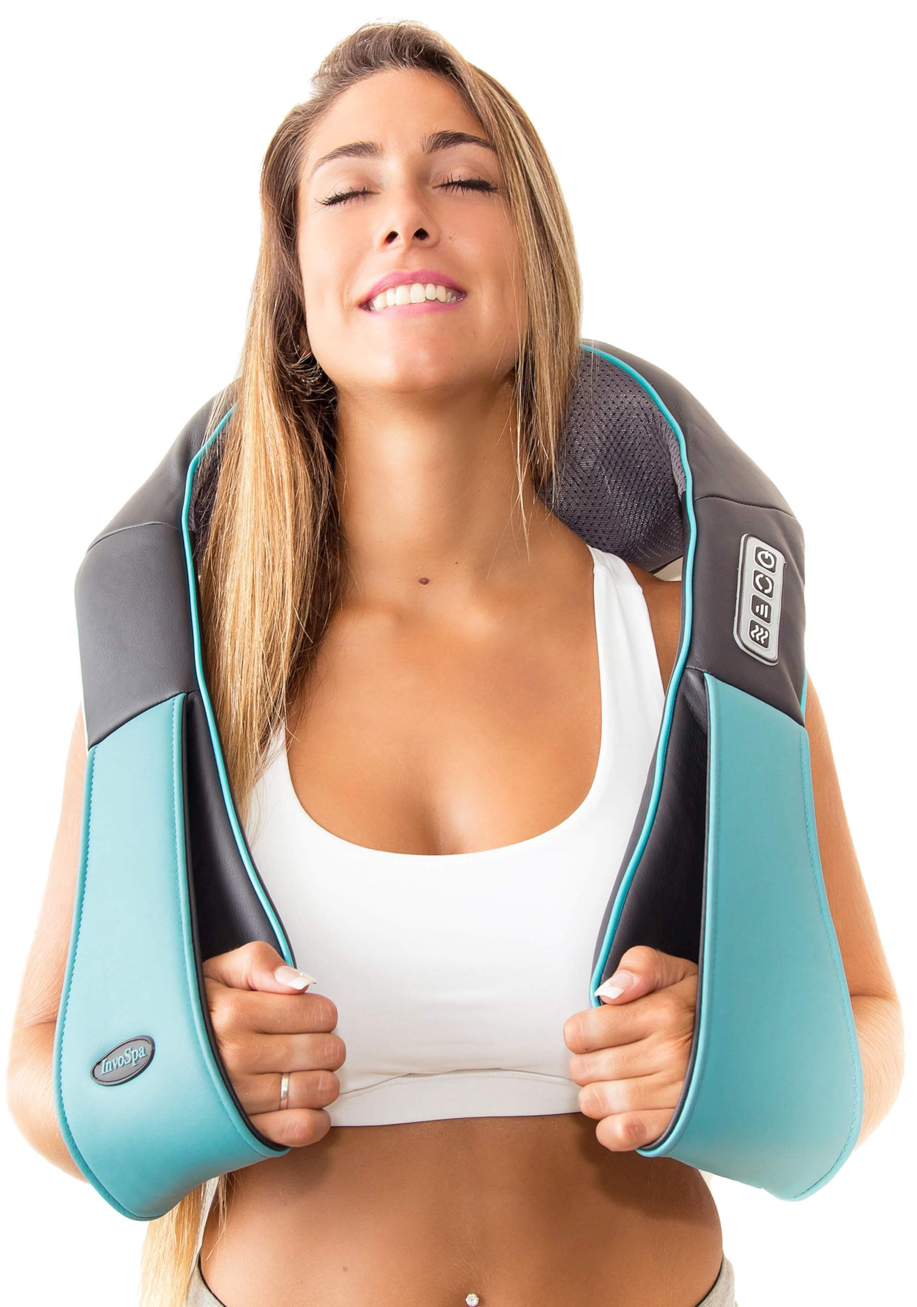 InvoSpa Shiatsu Back Shoulder and Neck Massager with Heat - Deep Tissue Kneading Pillow Massage - Back Massager, Shoulder, Electric Full Body