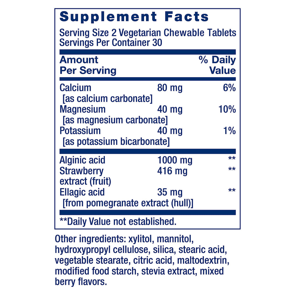 Life Extension Esophageal Guardian,alginic Acid,Potassium Bicarbonate,get Long-Lasting Relief from gastric Distress,Vegetarian,Non-GMO,Gluten-Free,60 Vegetarian chewable Tablets,(Pack of 2)