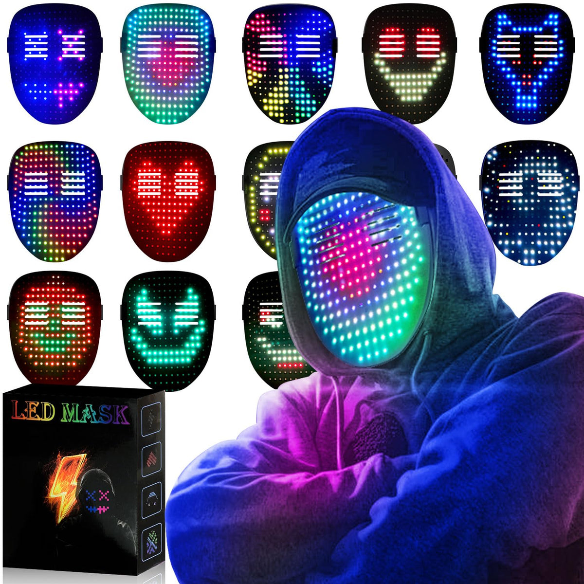 MEGOO Led Light up Mask with Gesture Sensing,Boys Toys Gifts for Kids