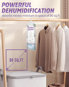 Ksend Moisture Absorbers 8 Packs - 9.8 oz Dehumidifier Bags, Portable Moisture Hanging Bags for Closet, Bathroom and Kitchen, Fragrance Free, 11.8'' x 6.3''