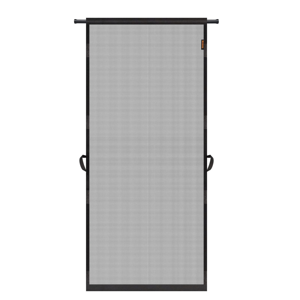MAGZO Hanging Screen Door, Fits Door Size 28" x 80" (Curtain Size 30'' x 81''), Upgraded Fiberglass Mesh Net with Tension Rod&Hook&Loop (One Piece Can be Installed in 2 Ways), Weighted Bottom, Grey