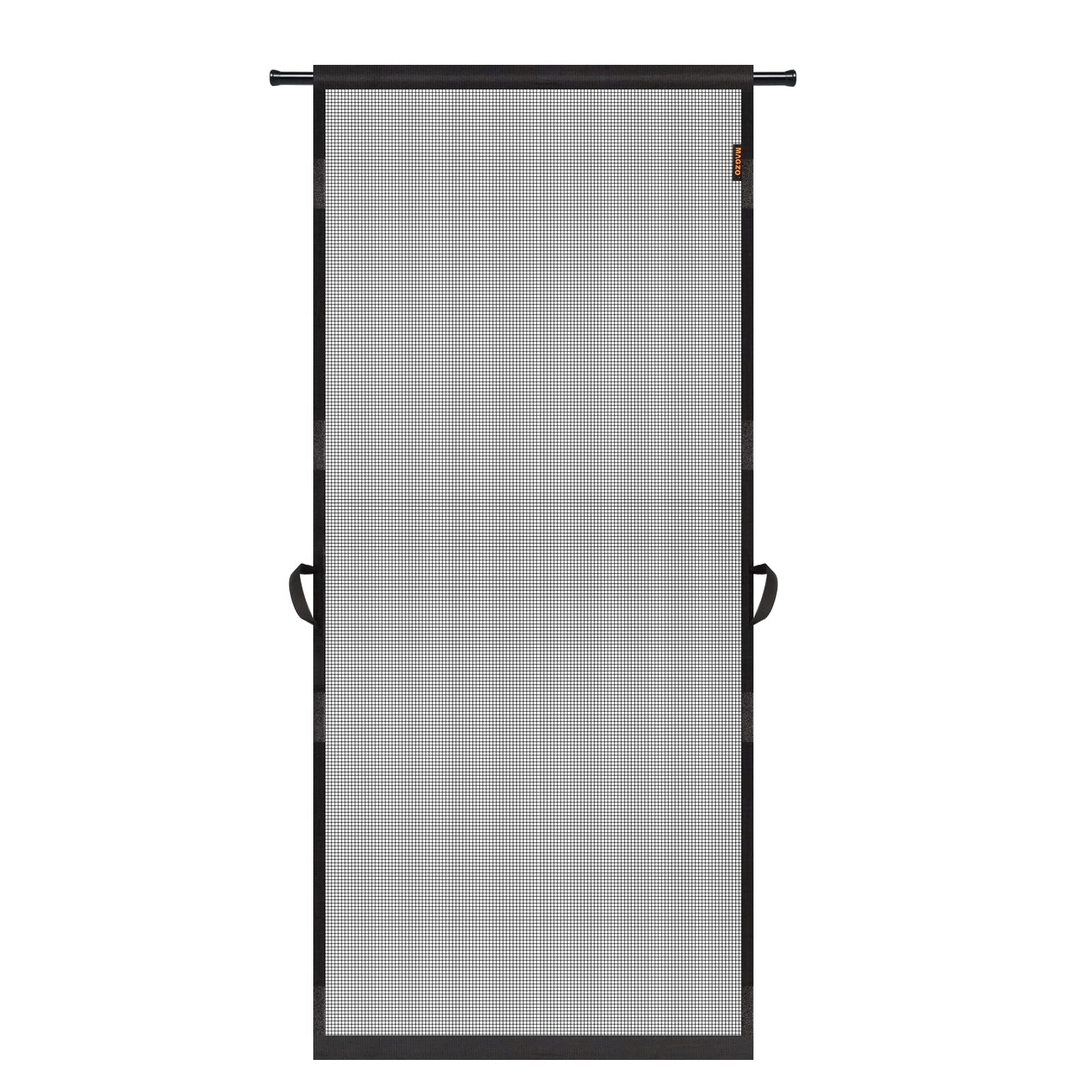 MAGZO Hanging Screen Door, Fits Door Size 28" x 80" (Curtain Size 30'' x 81''), Upgraded Fiberglass Mesh Net with Tension Rod&Hook&Loop (One Piece Can be Installed in 2 Ways), Weighted Bottom, Grey