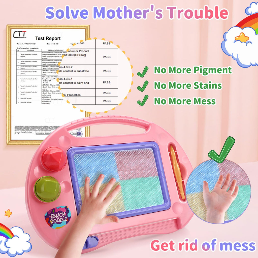 BABLOCVID Magnetic Drawing Board for Toddlers Girl Toys Doodle Board Pad