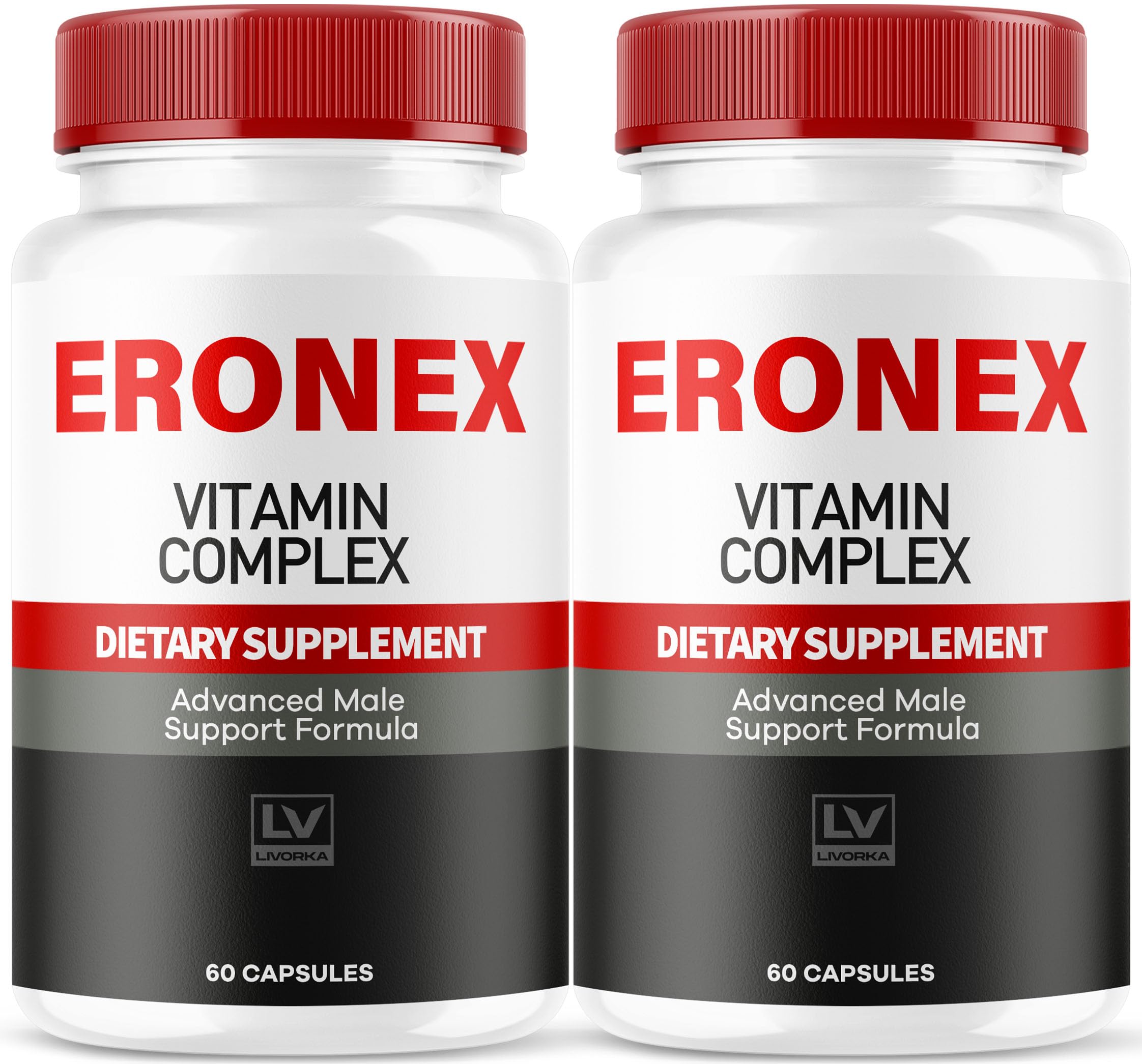 LIVORKA (2 Pack Eronex Vitamin Complex Pills, Eronex Capsules, Official Advanced Formula Capsulas, Eronex All-Natural Support Pills, Eronex Pastillas Reviews, 120 Capsules for 2 Months