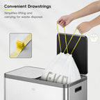 EKO 10.6 Gallon / 35–40 Liter Drawstring Trash Bags, 60 Count Heavy-Duty Tall Kitchen Garbage Can Liners, Extra-Strong Leak-Resistant, Unscented, White, Code M