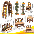 Fairy Garden Accessories, LATTOOK 8PCS Miniature Table and Chairs Set Fairy Garden Furniture Ornaments Kit for Home Outdoor Micro Landscape Decoration