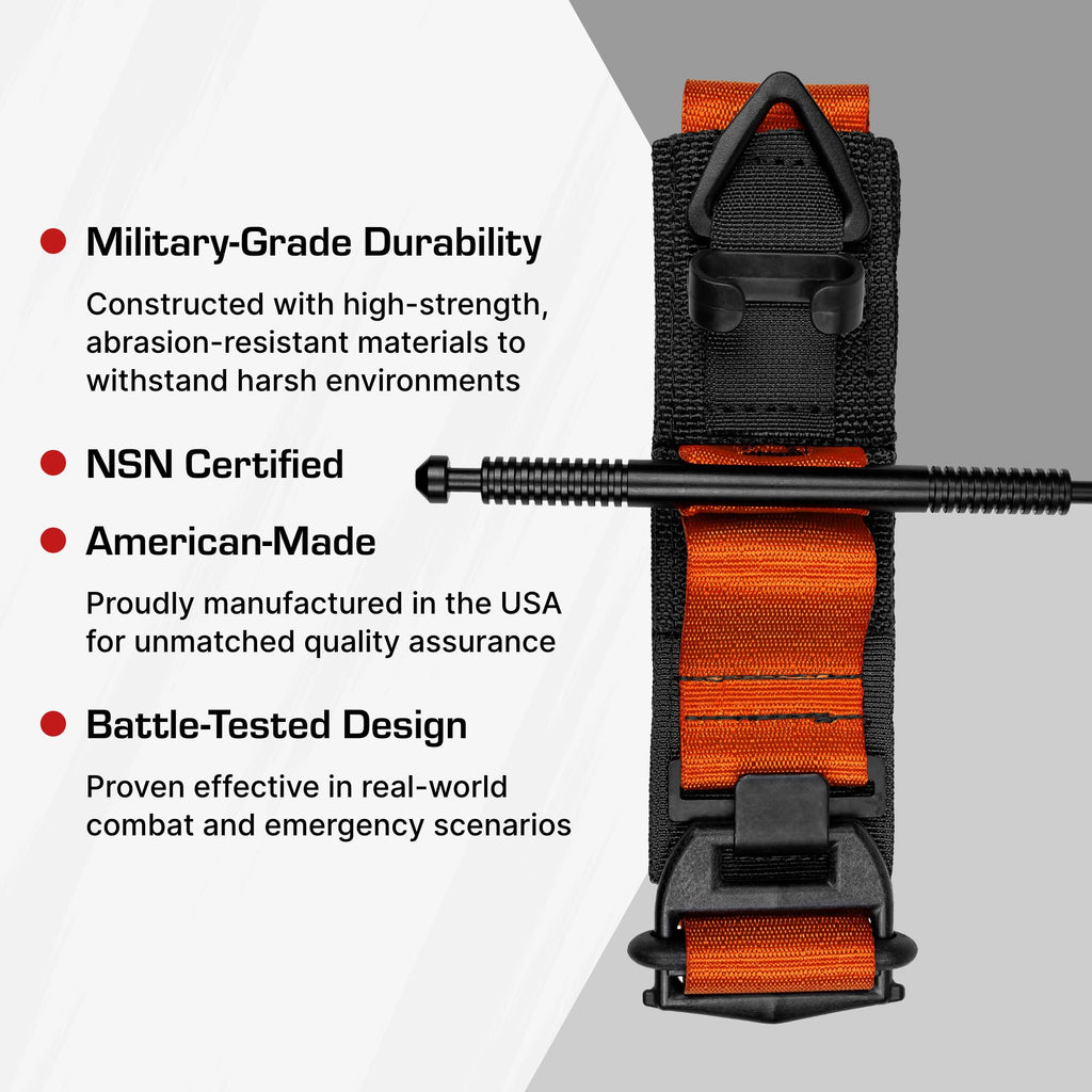 SOF Tourniquet (Generation 5) - Military-Grade Tourniquet for Severe Bleeding Control, Essential First Aid for Tactical, Emergency, and Civilian Use (Orange), TacMed Solutions