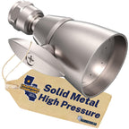 HammerHead Showers® SOLID METAL 2 Inch High Pressure Shower Heads BRUSHED NICKEL – California Compliant 1.75 GPM Low Flow Rate - High Flow Shower Head with ADJUSTABLE SPRAY PATTERN - Fixed Shower Head