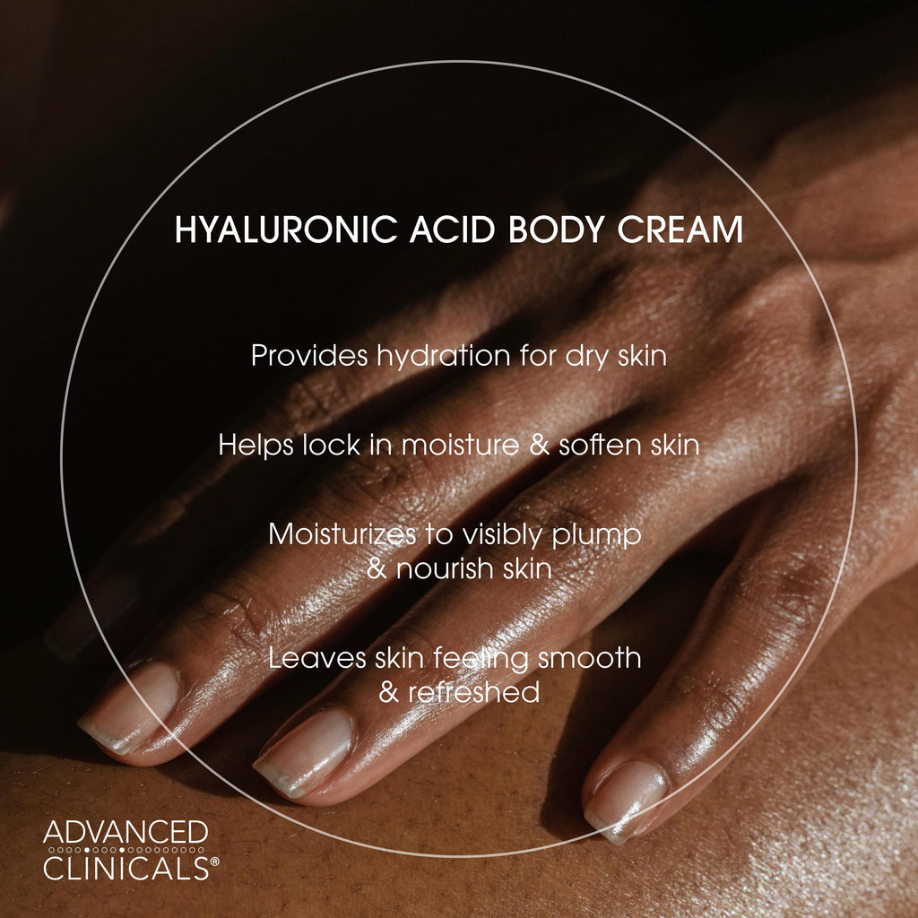 Advanced Clinicals Hyaluronic Acid Face Moisturizer Gel Cream + Hyaluronic Acid Body Cream 2pc Hydrating Skincare Set For Women & Men To Reduce Appearance Of Dry Skin, Wrinkles, & Fine Lines, 2pc Set
