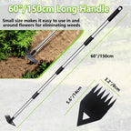 Weed Puller Tool with Long Handle, Hoe Garden Tool & Weed Rake for Weeding