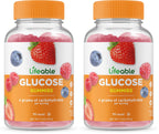 Lifeable Glucose Gummies - Great Tasting Natural Flavor Gummy - Gluten Free GMO-Free Chewable - for Adults and Kids - 90 Gummies (Pack of 2)