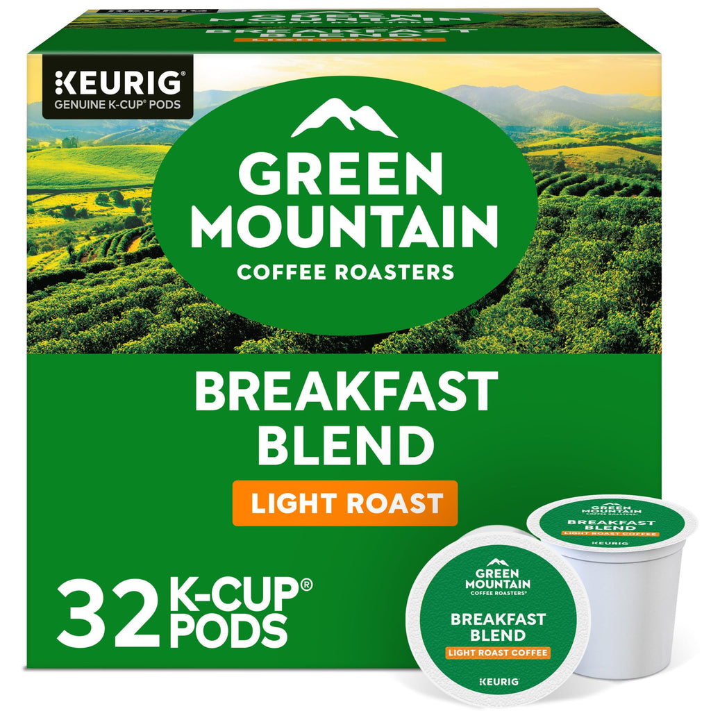 Green Mountain Coffee Roasters Breakfast Blend, Single-Serve Keurig K-Cup Pods, Light Roast Coffee Pods, 32 Count