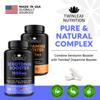 Natural Serotonin Supplement - Made in USA Manganese Serotonin & Cortisol Manager - Serotonin Booster Vitamin Supplement for Women with 5-HTP Vitamin B6 B12 GABA L Theanine L Tryptophan - 60 Capsules