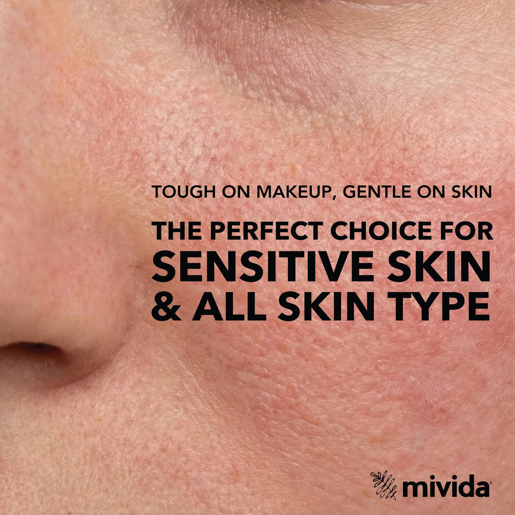 mivida 100 Count Hypoallergenic Individually Wrapped Makeup Remover Wipes with Vitamin E | Dermatologist Tested | Alcohol-Free, Fragrance-Free makeup remover wipes individually wrapped