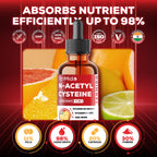 Tenmido 11in1 Nac Supplement N-Acetyl Cysteine Liquid Drops with Quercetin, B-Complex, Selenium, Glutathione, Bromelain, Milk Thistle, and More - 30ml 1 Fl Oz