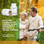Gout and You NutriGout Plus - Uric Acid Support Premium Formula - 60 Vegetarian Capsules - 750 mg per Capsule