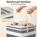 HomeHacks 2 Pack Large Laundry Baskets, Laundry Hampers Bags (Grey 75Lx2)
