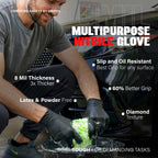 London Labs Black Nitrile Gloves Disposable Latex Free & Powder Free,4 Mil Rubber Glove, Cleaning, Cooking, Mechanic, Tattoo (1000 Count, Medium)