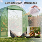 10×7×7 FT Greenhouses for Outdoors Heavy Duty, Large Walk in Green Houses for Outside with 6 Ventilated Mesh Windows & Roll-up Door & Reinforced Frame