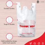 ACYPAPER, Thank You T-Shirt Bags (1000 Count), Plastic - T-Shirt Plastic Bags in Bulk - (11" x 6" x 21") White/Thank You - Bulk Shopping Bags, Restaurant Bag - 1/6 Barrel