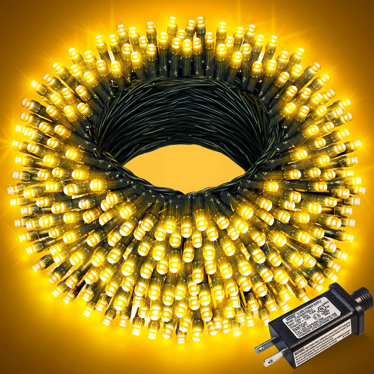 100FT 300 LED Christmas Lights Outdoor, Warm White Christmas Tree Lights
