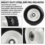 AR-PRO (2-Pack) 12" Flat-Free Solid Tire and Wheel, with 3-3/4" Centered Hub & 1" Bore, Fits 25mm Axle Shaft, Replacement Heavy-Duty Trailer Dolly & Utility Cart Wheel Set