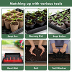 Sckee Upgraded 5 Pack Plant Growing Trays Seed Starting Tray Microgreens Growing Trays Seedling Plant Germination Starter Tray Transplant Fodder Flats, No Holes, No Leakage, Reusable (1017)