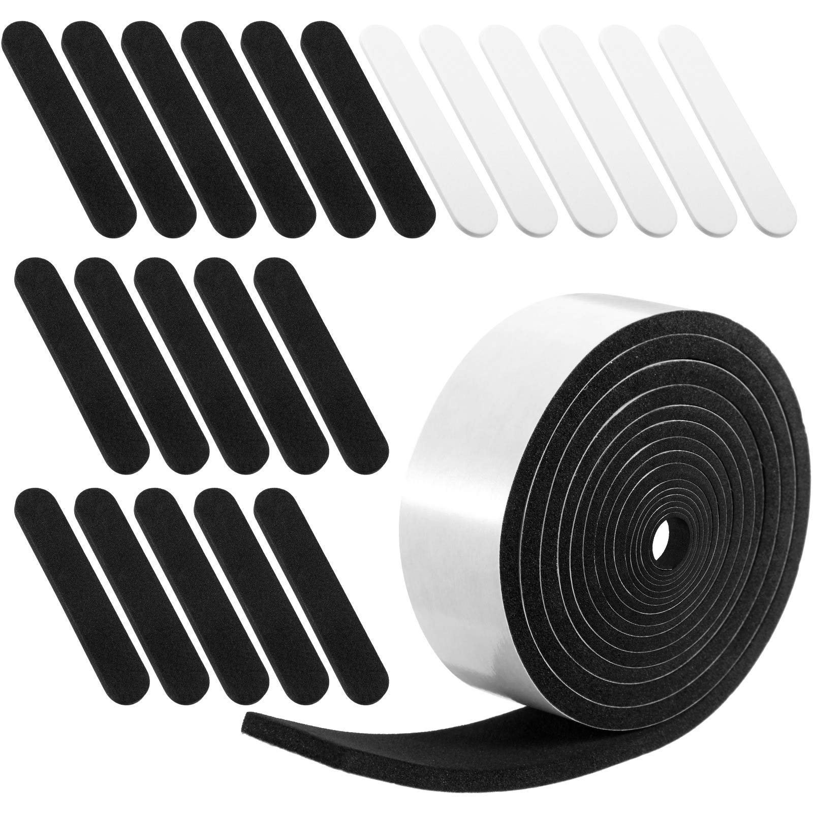 Outus 23 Pcs Hat Size Reducer Foam Tape Self Adhesive,White+Black