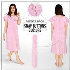 Hospital Gown for Women Patient Gown, Floral Peach, 2XLarge-3XLarge