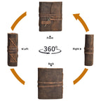 LEATHER VILLAGE Leather Journal Key Lock, Distressed Brown 6x4.