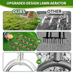 Manual Lawn Aerator Tool - Core Aerator with Step-to-Eject Technology for Never-Clogging Lawn Aeration, Heavy-Duty Steel Construction,Easy DIY Plug Aerator for Healthier Grass and Yard (Black)