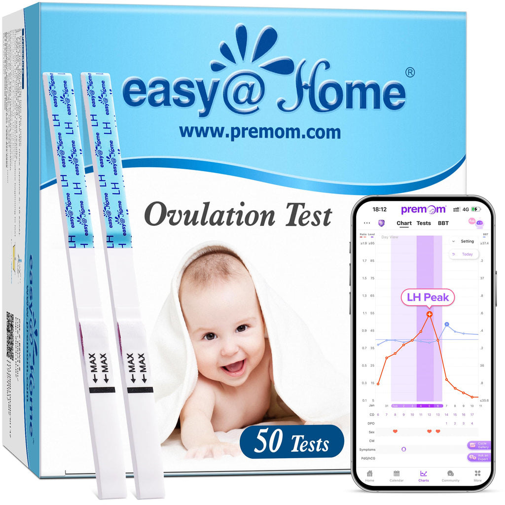 easy@Home Ovulation Test Strips, 50-Pack, Fertility Test Kit