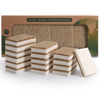 Natural Dish Sponges 16 Pack - Biodegradable Sponge Kitchen Compostable Cellulose Coconut Scrubber - No Scratch Cleaning Sponges