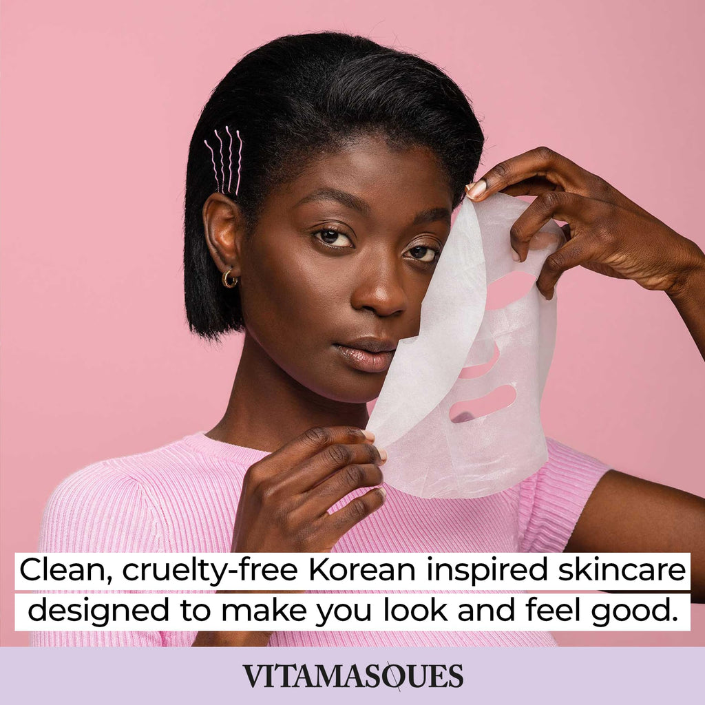 Vitamasques Face Masks Skincare Sheet Kit, 7-Pack - Juicy Collection of Triple-Layer Sheet Facial Masks - Korean Skin Care Pore Purifying, Brightening, and Hydrating