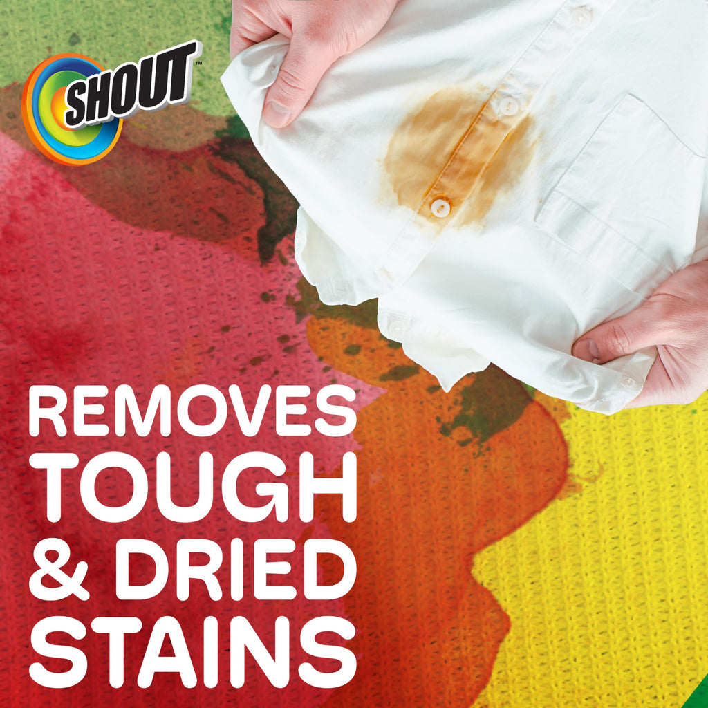 Shout Advanced Laundry Stain Remover Gel for Clothes Laundry, Breaks down stubborn, dried-in, and tough stains, 22oz Spray (Packaging May Vary)