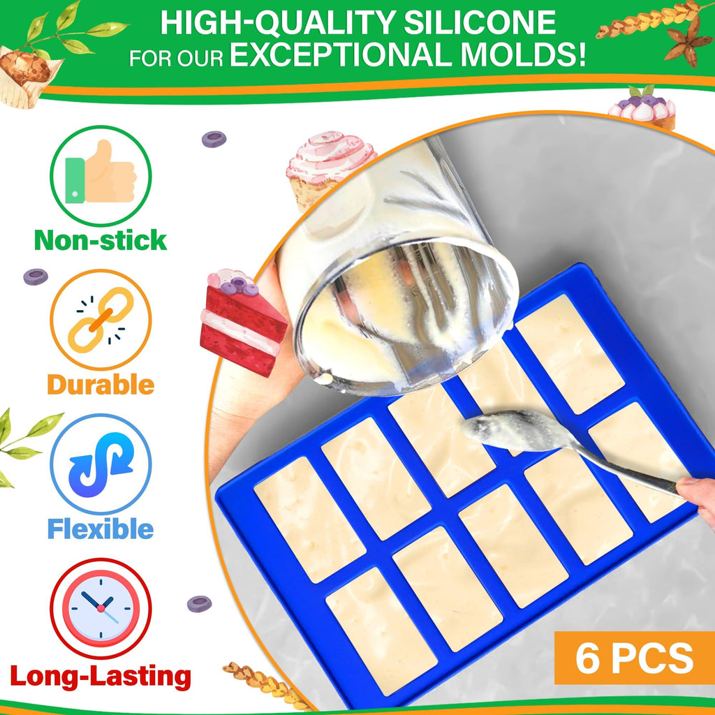 6 Pcs Robot and Bricks Silicone Molds for Chocolate and Candy