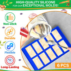 6 Pcs Robot and Bricks Silicone Molds for Chocolate and Candy