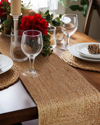COTTON CRAFT Jute Braided Table Runner - 13x36 inches Natural Table Runner