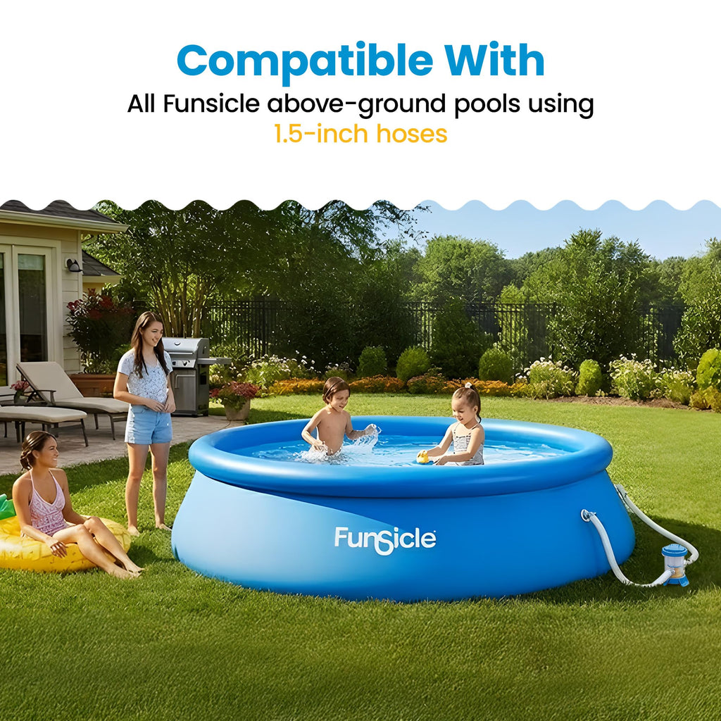 Funsicle P56000017 Universal Hose Kit, Replacement Hose for Above-Ground Pools, Hose with 2 Clamps, 59" L x 1.5" Dia.
