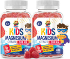 Sugar-Free Magnesium Gummies for Kids & Teens - 500mg Calm Magnesium Citrate Gummies - Kids Magnesium Gummy - Chewable Magnesium Gummy Supplement for Sleep, Mood & Muscle Support - 2Pack
