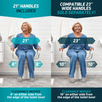 Lunderg Raised Toilet Seat with Handles - Elongated - Easy to Install Toilet Seat Risers for Seniors - Adds 3 Inches & Works like the one you’ve always used - Elegant design - No Hospital Vibe