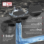 WEBANG 6 Inch Square Shower Floor Drain with Flange,Quadrato Pattern Grate Removable,Food-Grade SUS 304 Stainless Steel,Watermark&CUPC Certified,Matte Black