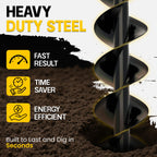 Sproot Garden Auger Drill Bit for Planting 2 Pack 1.6x16 & 3.5x16 Inch - Umbrellas and Fences Auger Post Hole Digger for Gardening and Spiral Bulb Planter Tool – 3/8 Inch Hex Drive Compatible