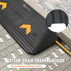 VEVOR 3" Rise Rubber Threshold Ramp, 35.6" Wide Wheelchair Ramp Doorway, Natural Curb Ramp, 33069Lbs Load Capacity, Non-Slip Textured Surface Rubber Curb Ramp for Wheelchair and Scooter