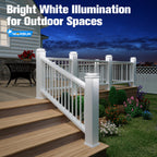 NIORSUN Solar Post Cap Lights Outdoor Waterproof, 4x4 Post Solar Lights 2 Color Modes, Fence Posts Solars Light for Deck Patio Garden Deco, 4x4 Posts Caps Wood Vinyl, 5x5 Vinyl, 6 Pack (White)