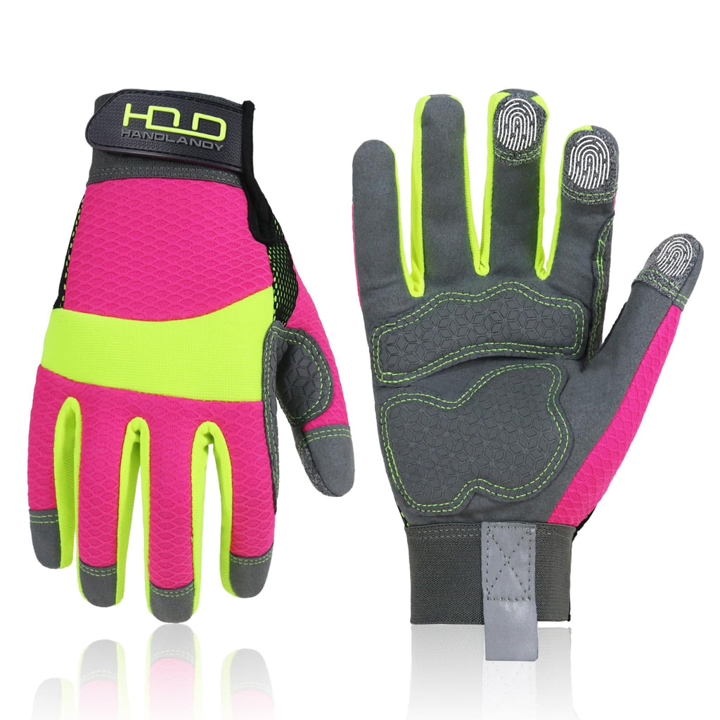 HANDLANDY Work Gloves for Women, Breathable Gardening Glove for Yard Maintenance, Hand Protection with Touch Screen for Gardeners, Farmers, Landscapers and Movers