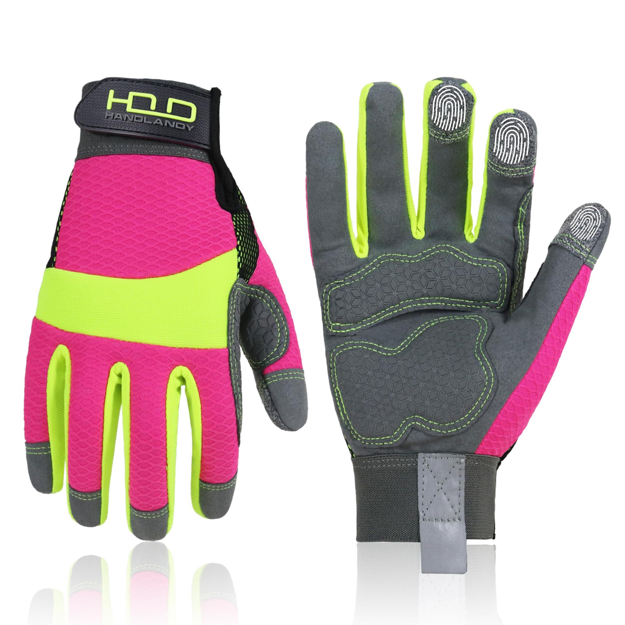 HANDLANDY Work Gloves for Women, Breathable Gardening Glove for Yard Maintenance, Hand Protection with Touch Screen for Gardeners, Farmers, Landscapers and Movers
