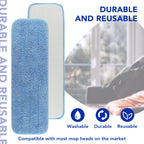 Replacement Mop Pads Fit for Rubbermaid Commercial 18" and 17" Mop - 10 Pack Wet & Dry Commercial Cleaning Reusable Refills Fit for Any Flat System 17 and 18 Inch