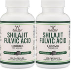 Shilajit Pure Himalayan Capsules (20% Fulvic Acid Supplement) 1,000mg of Authentic Shilajit Extract per Serving, 120 Count (High in Trace Minerals, No Fillers) by Double Wood (Pack of 2)