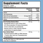 Applied Nutrition Healthy Brain All-Day Focus - 50 Tablets - Powerful 3-in-1 Brain Booster with Turmeric Extract - 25 Servings